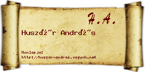 Huszár András névjegykártya
